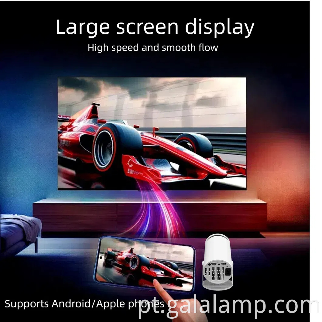 Projetor remoto 4K sem fio com Android 11 e Bluetooth Technology Portable